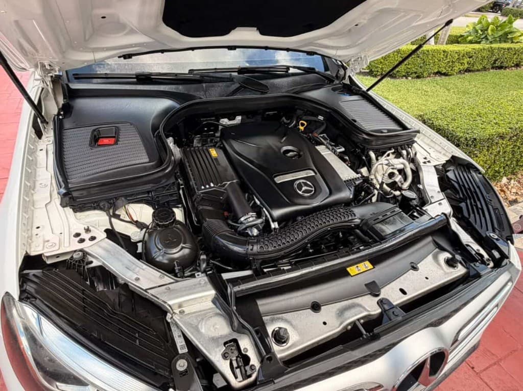 Mercedes-Benz engine bay cleaned and dressed