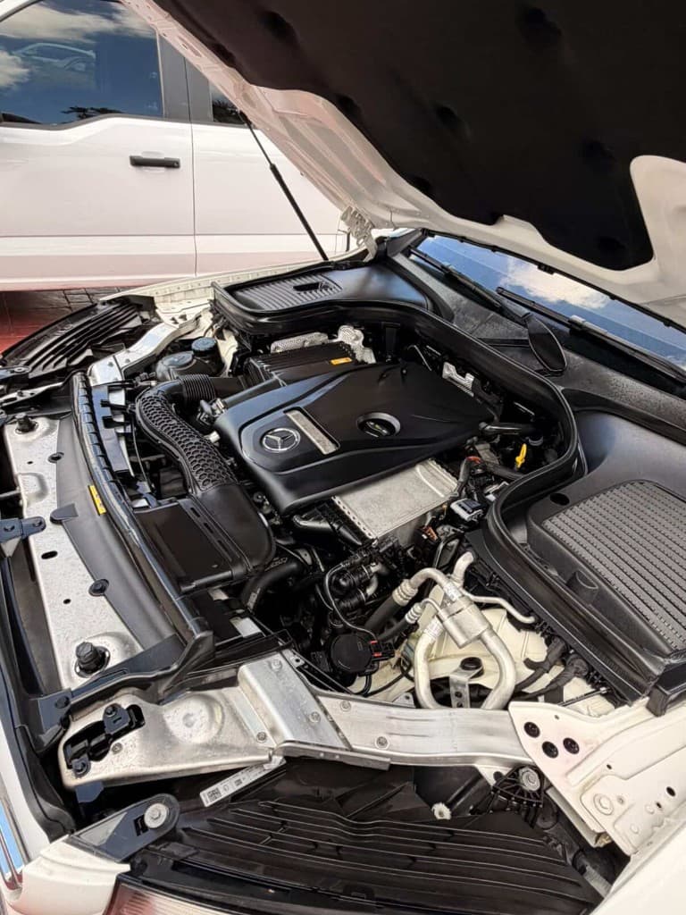 Mercedes-Benz engine compartment top-down detail